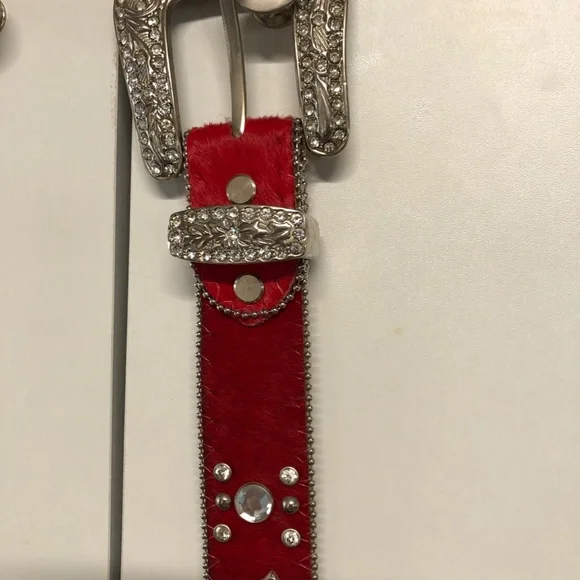 NWT Red western rhinestone belt Red Rhinestone Western Belt – Glitter Cowgirl Belt With  main image 2